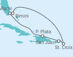 Itinerario del Crucero Caribe Oriental y Bimini Beach Club  - Virgin Voyages