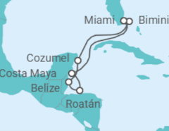 Itinerario del Crucero Caribe Occidental y Club de Playa Bimini - Virgin Voyages