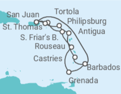 Itinerario del Crucero Islas Vírgenes - Eeuu, Saint Maarten, Antigua Y Barbuda, Santa Lucía, Barbados, Puerto Rico, Isla... - Princess Cruises