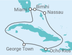 Itinerario del Crucero Caribe Occidental y Club de Playa Bimini - Virgin Voyages