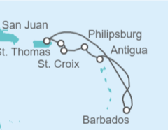 Itinerario del Crucero Islas Vírgenes - Eeuu, Saint Maarten, Antigua Y Barbuda, Barbados - Royal Caribbean