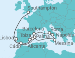 Itinerario del Crucero Portugal, España, Italia - Cunard
