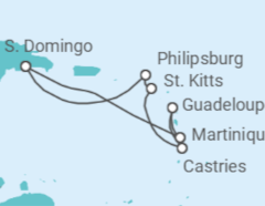 Itinerario del Crucero Martinica, Guadalupe, Santa Lucía, San Cristóbal Y Nieves, Saint Maarten - Costa Cruceros