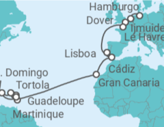 Itinerario del Crucero desde Hamburgo (Alemania) a Guadalupe (Pointe-à-Pitre) - Costa Cruceros