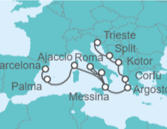 Itinerario del Crucero desde Barcelona (España) a Trieste (Italia) - Cunard