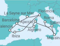 Itinerario del Crucero desde Barcelona (España) a Civitavecchia (Roma) - Cunard