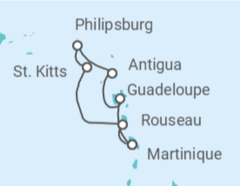 Itinerario del Crucero Antigua Y Barbuda, Saint Maarten, San Cristóbal Y Nieves, Martinica - MSC Cruceros