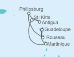 Itinerario del Crucero Guadalupe, Saint Maarten, Antigua Y Barbuda, San Cristóbal Y Nieves - MSC Cruceros