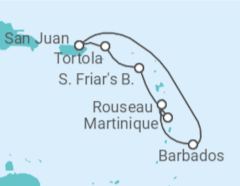 Itinerario del Crucero Islas Vírgenes - Reino Unido, Martinica, Barbados - Princess Cruises