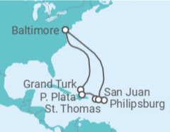 Itinerario del Crucero Bahamas, Puerto Rico, Saint Maarten, Islas Vírgenes - Eeuu - Royal Caribbean