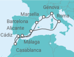 Itinerario del Crucero España, Marruecos, Italia, Francia - MSC Cruceros