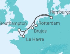 Itinerario del Crucero Alemania, Reino Unido, Francia, Bélgica - MSC Cruceros