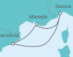 Itinerario del Crucero España, Francia - Costa Cruceros