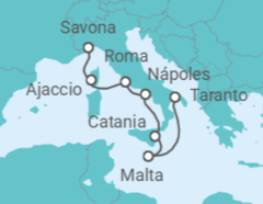 Itinerario del Crucero Malta, Italia, Francia - Costa Cruceros