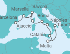 Itinerario del Crucero Malta, Italia, Francia - Costa Cruceros