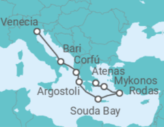 Itinerario del Crucero Italia, Grecia - Costa Cruceros