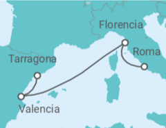 Itinerario del Crucero España, Italia - MSC Cruceros
