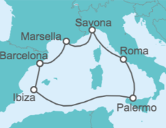 Itinerario del Crucero España, Italia, Francia - Costa Cruceros