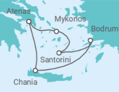 Itinerario del Crucero Grecia, Turquía y Mykonos con Noche a Bordo - Virgin Voyages