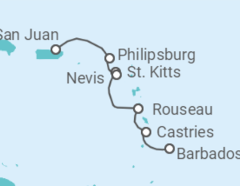 Itinerario del Crucero Santa Lucía, San Cristóbal Y Nieves, Saint Maarten - Azamara