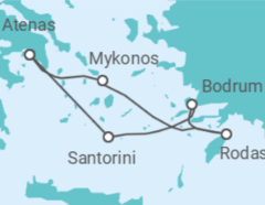 Itinerario del Crucero Islas Griegas y Mykonos con Noche a Bordo - Virgin Voyages
