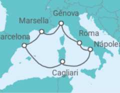 Itinerario del Crucero Italia, Francia, España - Costa Cruceros