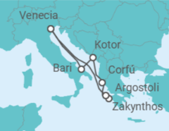 Itinerario del Crucero Italia, Montenegro, Grecia - Costa Cruceros