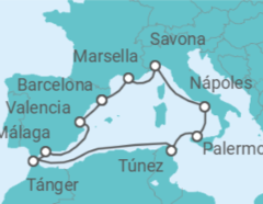 Itinerario del Crucero Italia, Túnez, Marruecos, España, Francia - Costa Cruceros