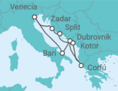 Itinerario del Crucero Croacia, Grecia, Montenegro, Italia - Costa Cruceros