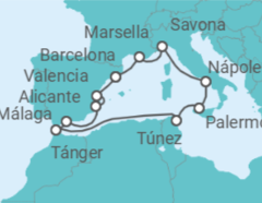 Itinerario del Crucero Italia, Túnez, Marruecos, España, Francia - Costa Cruceros