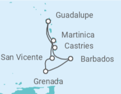 Itinerario del Crucero Santa Lucía, Barbados, San Vicente e Islas Granadinas, Martinica - MSC Cruceros