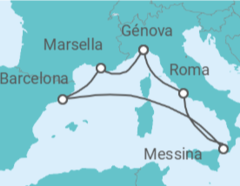 Itinerario del Crucero Italia, España, Francia - MSC Cruceros