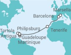 Itinerario del Crucero Guadalupe, Saint Maarten, Islas Vírgenes - Reino Unido, Antigua Y Barbuda, España - MSC Cruceros