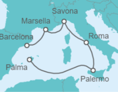 Itinerario del Crucero Italia, Francia - Costa Cruceros