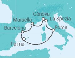Itinerario del Crucero Francia, Italia, España - MSC Cruceros