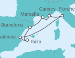 Itinerario del Crucero Francia, Italia, España - Virgin Voyages