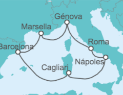 Itinerario del Crucero Italia, Francia, España - Costa Cruceros