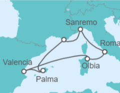 Itinerario del Crucero Italia, España - MSC Cruceros