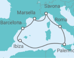 Itinerario del Crucero España, Italia - Costa Cruceros