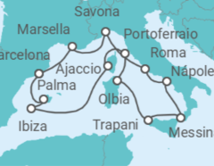 Itinerario del Crucero Italia, Francia, España - Costa Cruceros