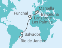 Itinerario del Crucero España, Portugal, Brasil - MSC Cruceros