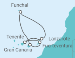 Itinerario del Crucero Islas Canarias - Costa Cruceros