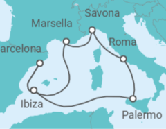 Itinerario del Crucero España, Italia, Francia - Costa Cruceros
