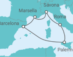 Itinerario del Crucero Italia, Francia - Costa Cruceros