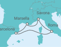 Itinerario del Crucero Francia, España, Italia - Costa Cruceros