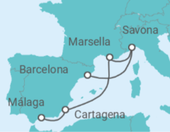 Itinerario del Crucero España, Francia, Italia - Costa Cruceros