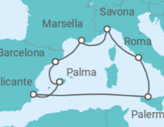 Itinerario del Crucero España, Italia - Costa Cruceros
