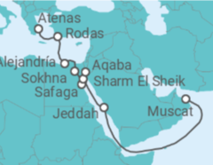 Itinerario del Crucero desde Atenas (Grecia) a Muscat (Omán) - Norwegian Cruise Line