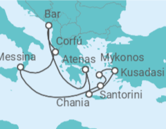 Itinerario del Crucero Grecia, Italia, Turquía - Princess Cruises