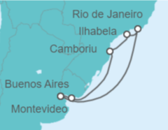 Itinerario del Crucero Uruguay, Brasil - Costa Cruceros